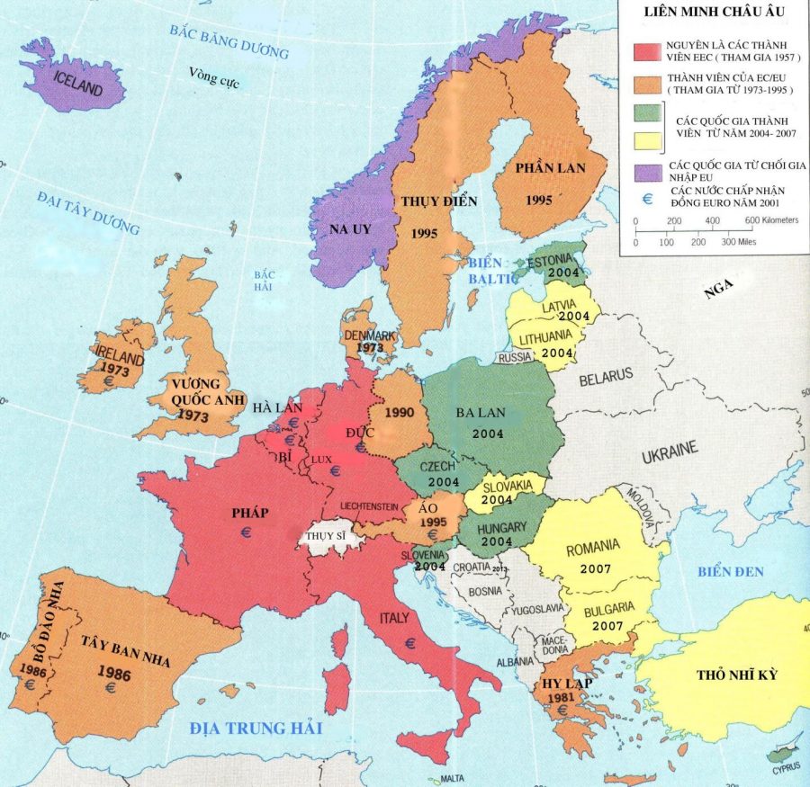 Bản đồ tự nhiên Châu Âu